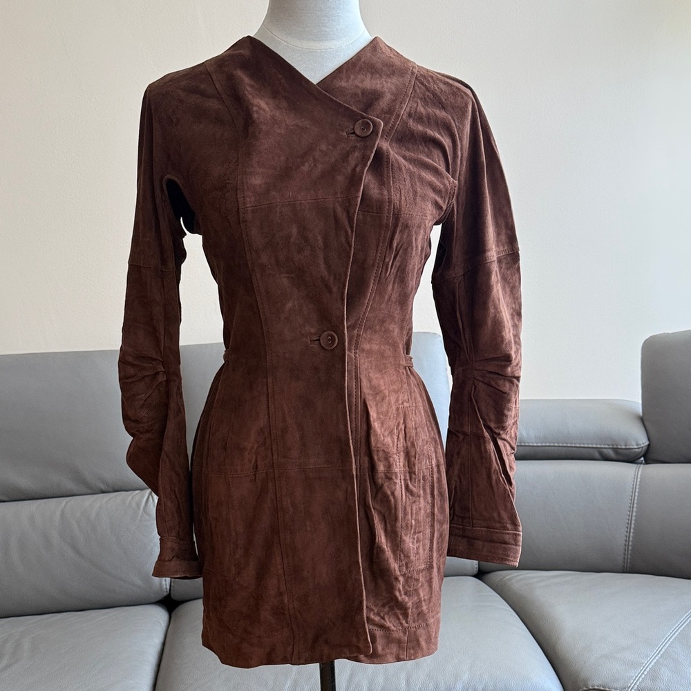 NEW DEMETRA soft suede women’s JACKET w/ Long Sleeve sz S/4-6- 40 ITALY